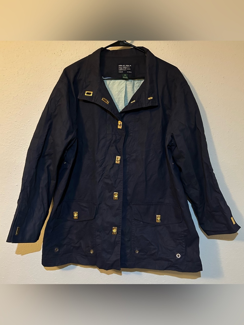 Vintage Lauren Dry Goods Co. Navy Coated Canvas Jacket 2X